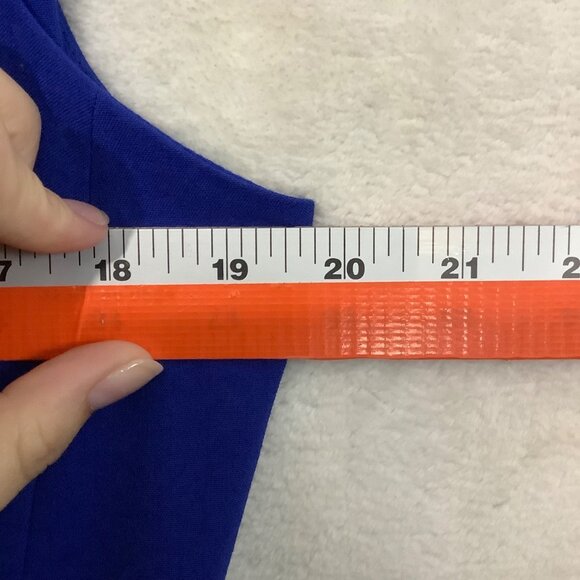 Calvin Klein Blue Wrap Style Professional Blazer Dress Cap Sleeves Women 14 - Picture 3 of 7